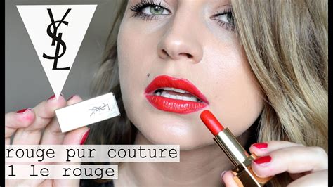 yves saint laurent rouge pur couture 01 le rouge review|ysl pur couture review.